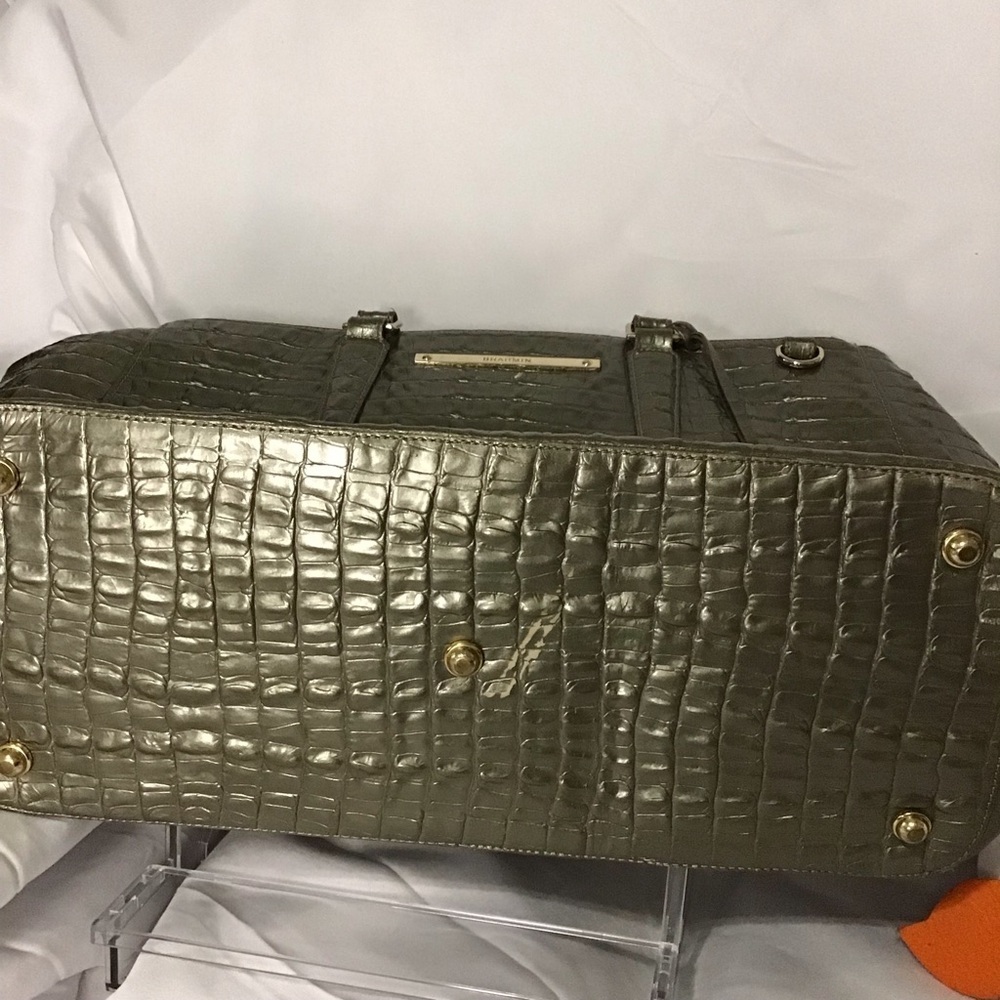 Brahmin Metallic Crocodile-Embossed Satchel - Picture 5 of 6